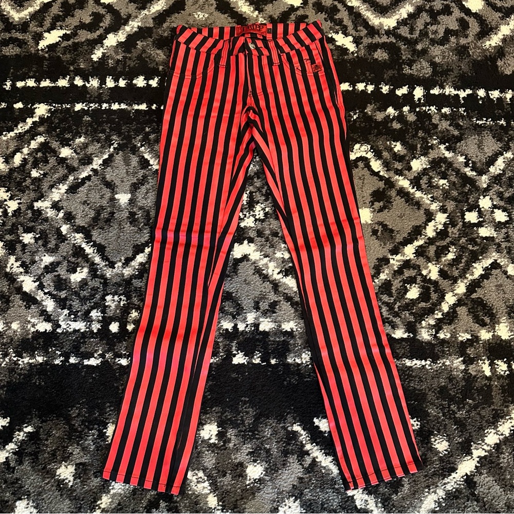 Vintage Tripp NYC Red and Black Striped Pants Sz 1
